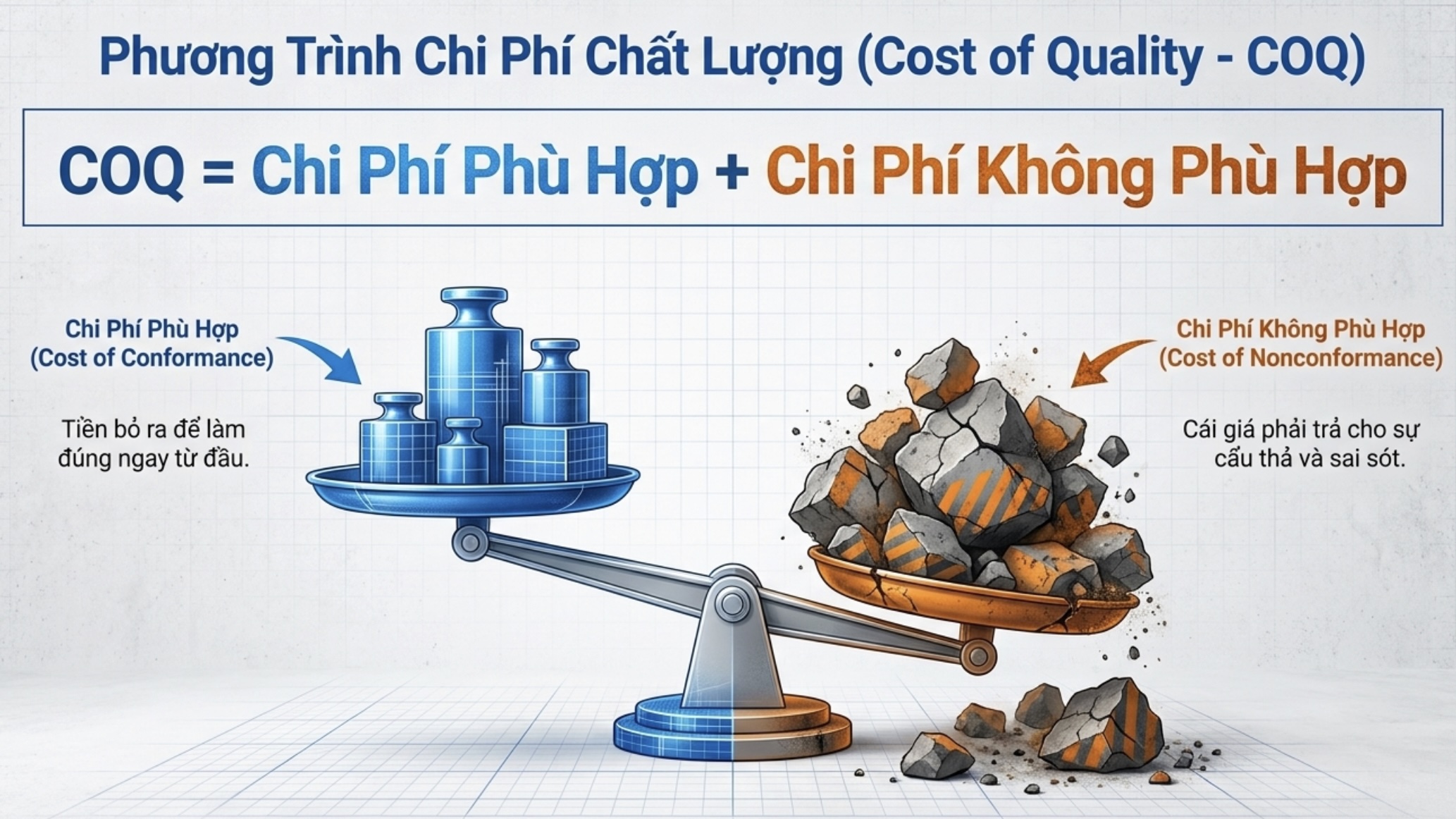 CHI PHÍ CHẤT LƯỢNG (COST OF QUALITY) TRONG XÂY DỰNG: TẠI SAO "LÀM ĐÚNG NGAY TỪ ĐẦU" LÀ CÁCH TIẾT KIỆM NHẤT
